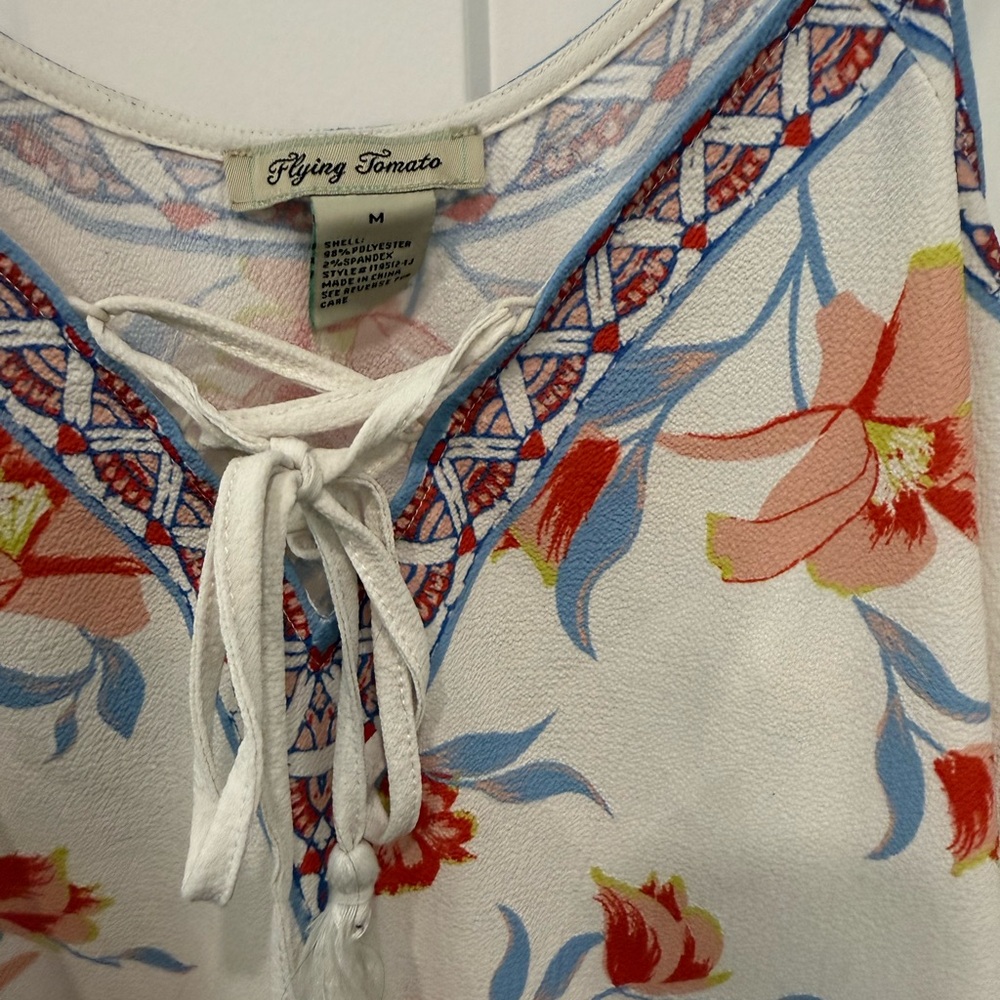 Floral Cold-Shoulder Blouse - Picture 3 of 4